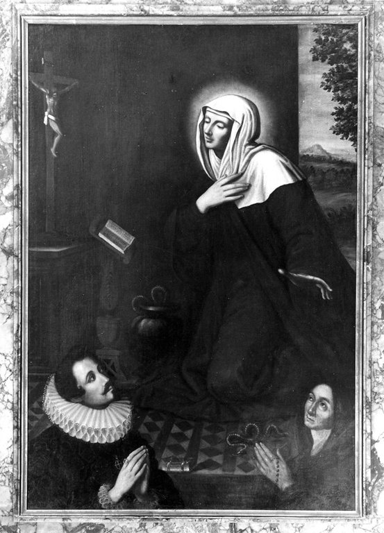 Santa Verdiana in preghiera e i coniugi Attavanti (pala d'altare) - ambito 